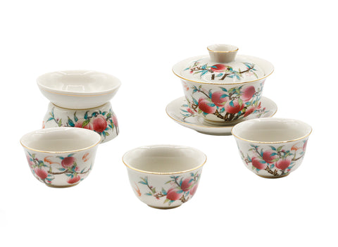 Porcelain Tea Set with Floral Design  (17 Pieces) #93863