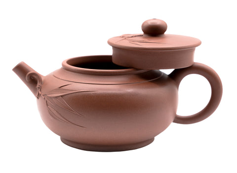 Straight mouth bamboo leaf pot Yixing teapot # 91234
