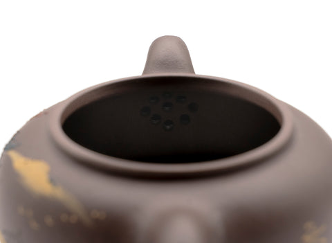 Mud painted lotus Teapot # 91309