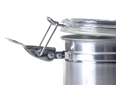 Bank for tea # 20775, metal, stainless steel with clasp (lockneck), 780 ml.