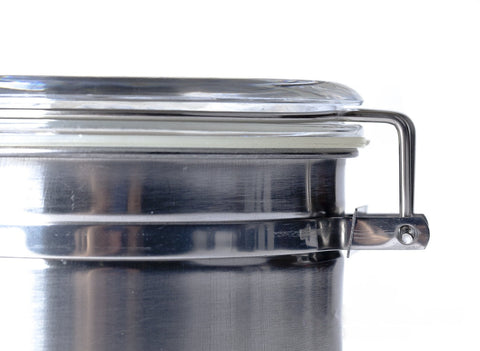 Bank for tea # 20775, metal, stainless steel with clasp (lockneck), 780 ml.