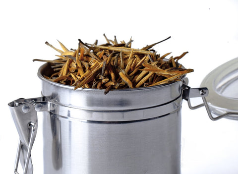 Bank for tea # 20775, metal, stainless steel with clasp (lockneck), 780 ml.