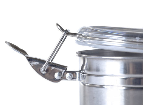 Bank for tea # 20774, metal, stainless steel with clasp (lockneck), 640 ml.