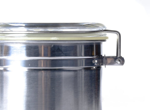 Bank for tea # 20776, metal, stainless steel with clasp (lockneck), 940 ml.