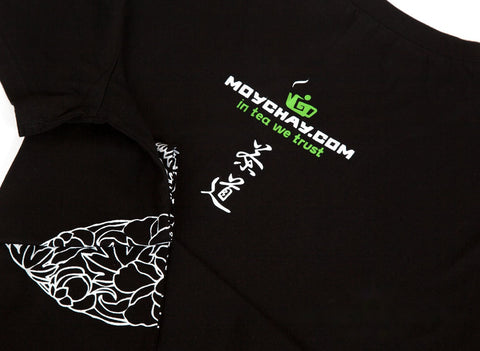Female t-shirt "Moychay.com", black