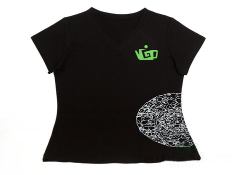 Female t-shirt "Moychay.com", black