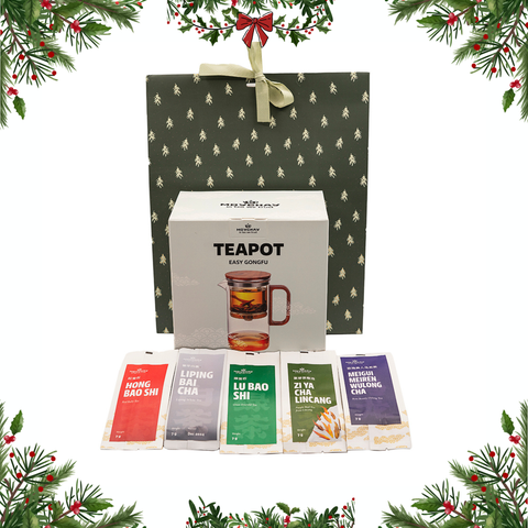 Premium Glass Teapot & Bestseller Tea Sampler Gift Set # 95050