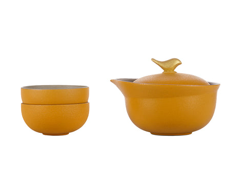 Ensemble de tasse à thé de voyage Joyful Orange # 94492