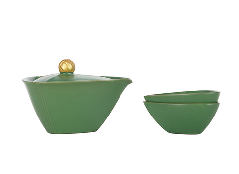 Green Dragon Boat Festival Travel Teacup Set  # 94489