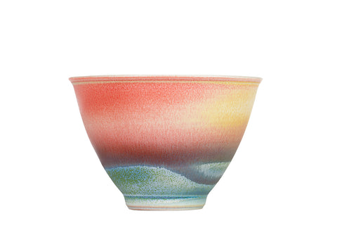 Rood en groen verloop theekopje  # 94499