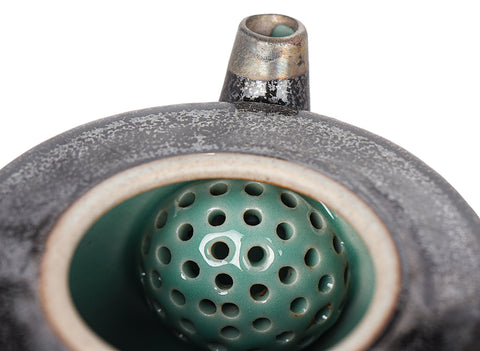 Handcrafted Ceramic Teapot with Floral Motif # 94383