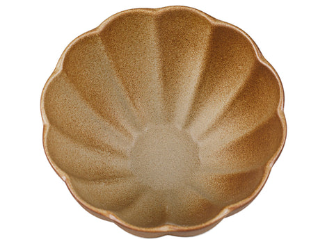 Taza de té de cerámica con borde ondulado # 94385