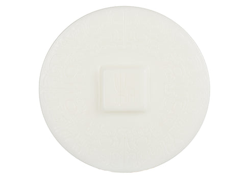 Witte porseleinen gaiwan met archaïsch patroon # 94462