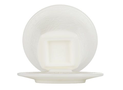 Witte porseleinen gaiwan met archaïsch patroon # 94462