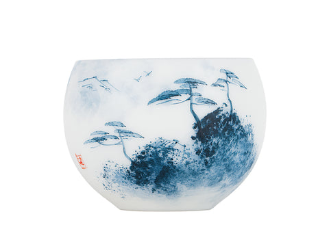 Witte Jade Porseleinen Landschap Beker  # 94497