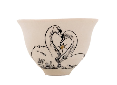 Cup Moychay 'Swans' # 43920, ceramic/hand painting, 68 ml.