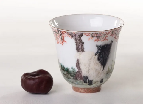 Beker # 26257, Jingdezhen-porselein, handbeschilderd, 135 ml.