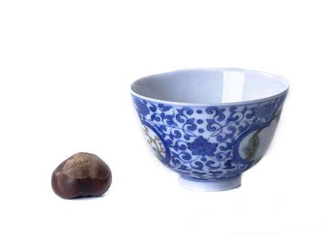 Beker # 21801, Jingdezhen porselein, handborstel, 110 ml.