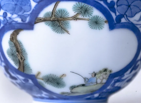 Beker # 21801, Jingdezhen porselein, handborstel, 110 ml.