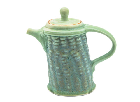 Corn teapot # 90488 by Tineke van Gils, green, porcelain 100 ml