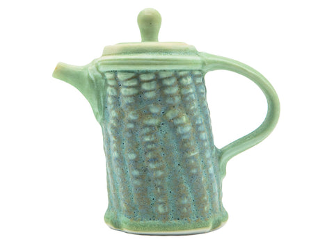 Corn teapot # 90488 by Tineke van Gils, green, porcelain 100 ml
