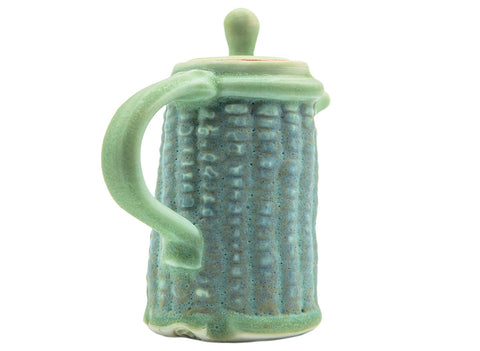 Corn teapot # 90488 by Tineke van Gils, green, porcelain 100 ml