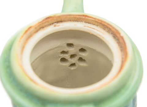 Corn teapot # 90488 by Tineke van Gils, green, porcelain 100 ml