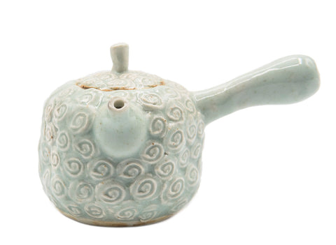 Roses teapot # 90478 by Tineke van Gils, porcelain, celadon glaze 180 ml
