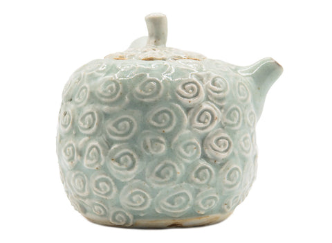 Roses teapot # 90478 by Tineke van Gils, porcelain, celadon glaze 180 ml