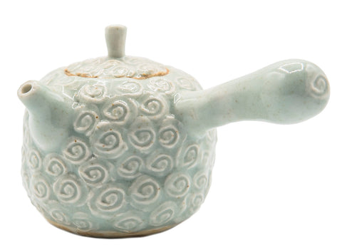 Roses teapot # 90478 by Tineke van Gils, porcelain, celadon glaze 180 ml