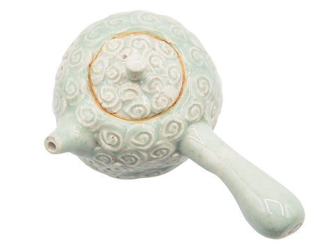 Roses teapot # 90478 by Tineke van Gils, porcelain, celadon glaze 180 ml