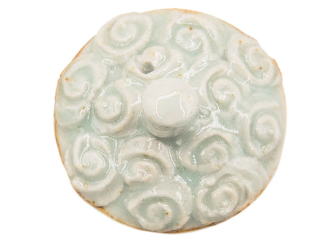 Roses teapot # 90478 by Tineke van Gils, porcelain, celadon glaze 180 ml