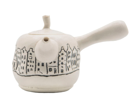 Amsterdam teapot # 90477 by Tineke van Gils porcelain, inlay technique