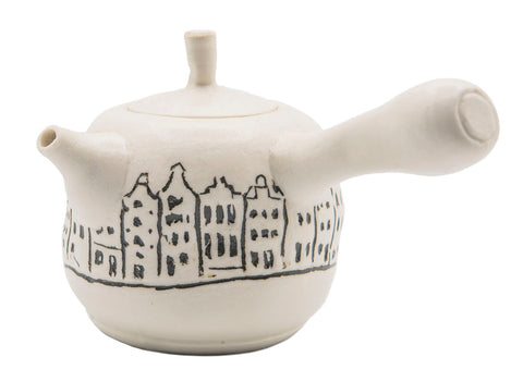 Amsterdam teapot # 90477 by Tineke van Gils porcelain, inlay technique