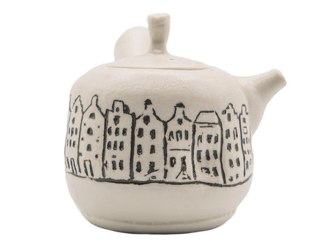 Amsterdam teapot # 90477 by Tineke van Gils porcelain, inlay technique
