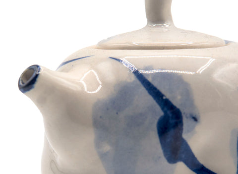 Kyusu teapot # 90475, delft blue, handpainted by Tineke van Gils 250 ml