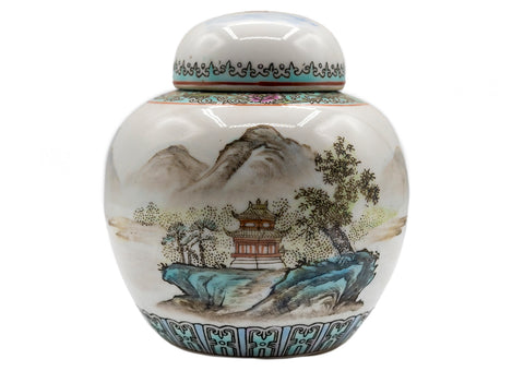 Vintage porcelain tea caddy #90376