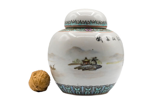 Vintage porcelain tea caddy #90376