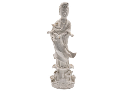 Guanyin statue, porcelain, Dehua, Fujian, vintage