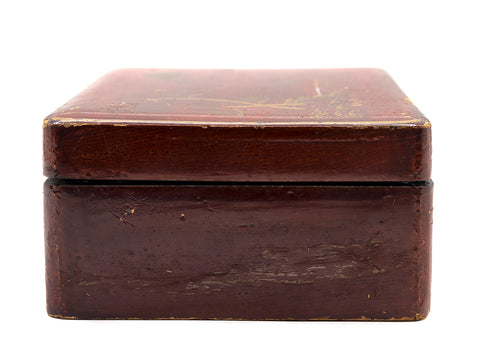 Vintage wooden box # 90389, hand painted, Japan