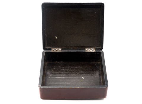 Vintage wooden box # 90389, hand painted, Japan