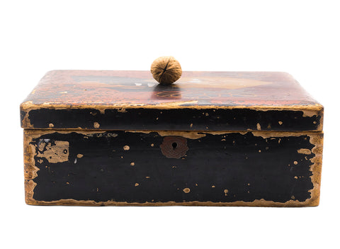 Hand painted wooden box #90320, Japan