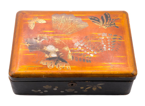 Hand painted wooden box #90321, Japan