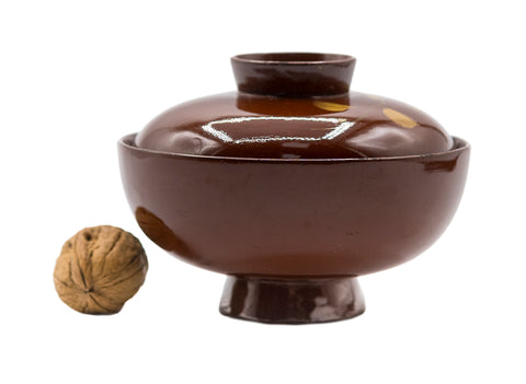 Japanese vintage bowl, wood, lacquer, hand painting #90502