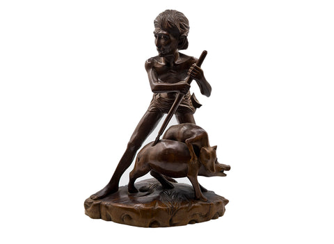 Houtsnijwerk, vintage standbeeld, Thailand