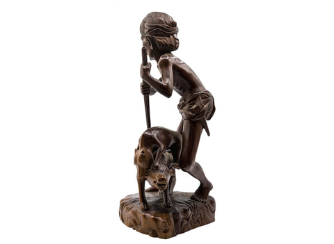 Houtsnijwerk, vintage standbeeld, Thailand