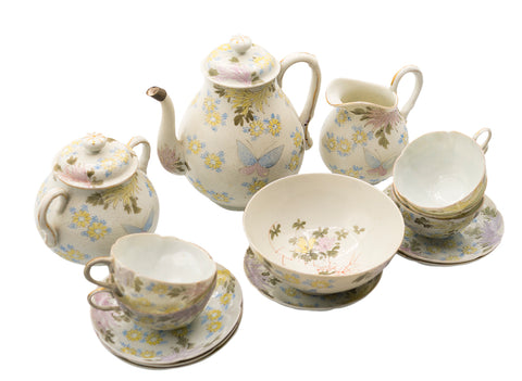 Japanese porcelain set, vintage, mid XX century, handpainted