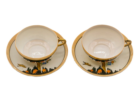 Tea pair cups, Japan, vintage, 2 pairs