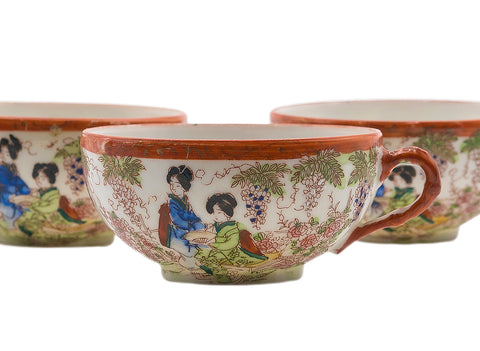 Japanese porcelain vintage cups, set of 3 pieces