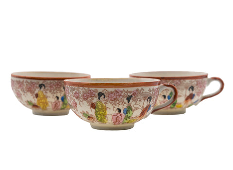 Japanese porcelain vintage cups, set of 3 pieces